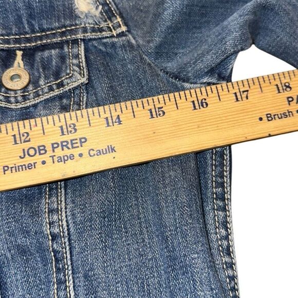Abercrombie Fitch Jean Jacket Girls Kids Size XL Blue Distressed Denim - Picture 6 of 7